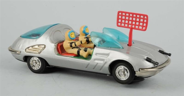 JAPANESE TIN LITHO BATTERY - OPERATED SPACE CAR.  