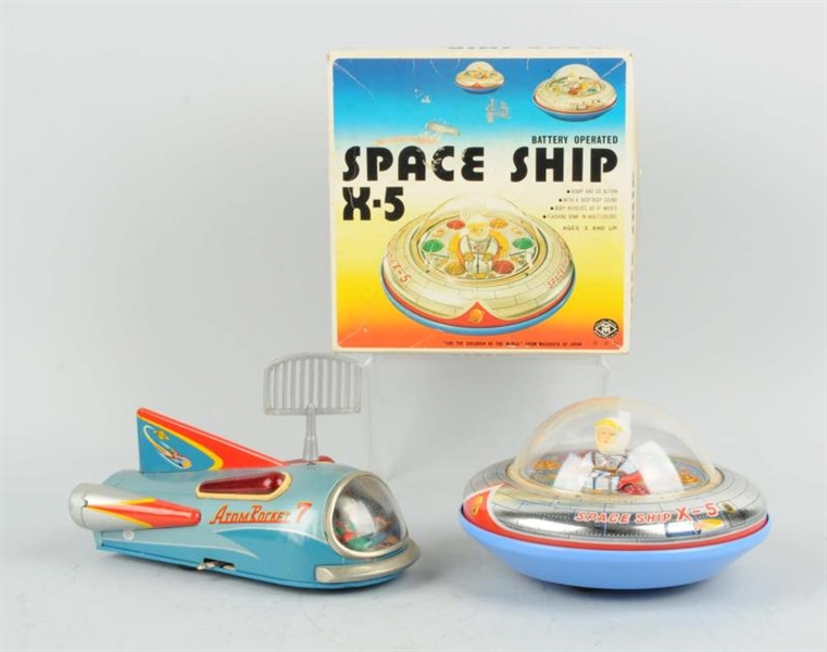 LOT OF 2: JAP. BATTERY - OPERATED SPACE TOYS.     