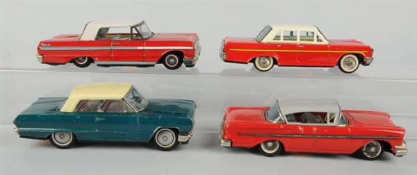 LOT OF 4: JAP. TIN LITHO FRICTION CHEVY CARS.     