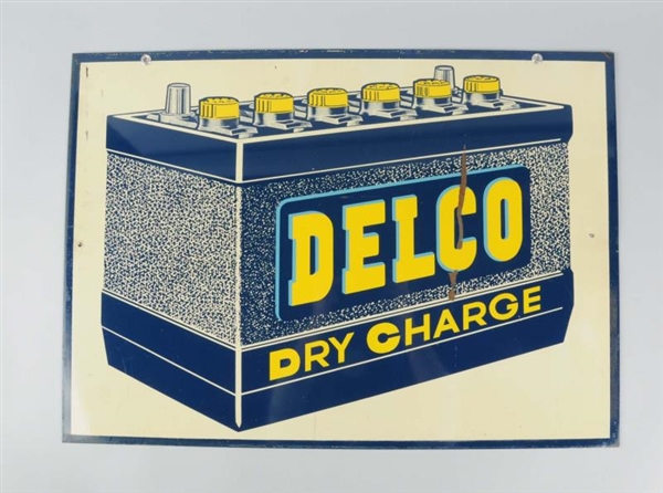 DELCO DRY CHARGE SIGN.                            