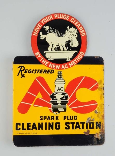 AC SPARK PLUG CLEANING STATION WITH SPARKY LOGO.  
