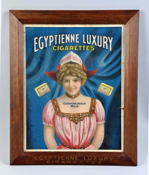 EGYPTIENNE LUXURY CIGARETTES CARDBOARD SIGN.      