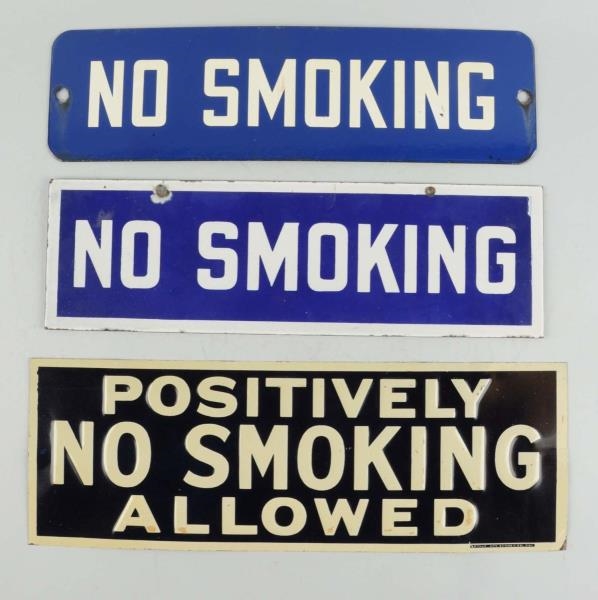 LOT OF 3: NO SMOKING SIGNS.                       