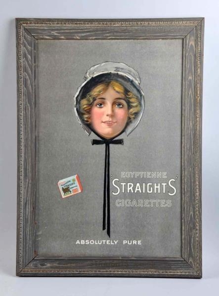 EGYPTIENNE STRAIGHTS CIGARETTES CARDBOARD POSTER. 