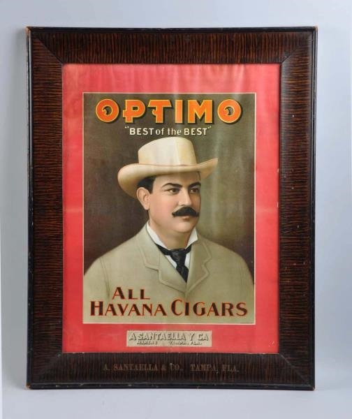 OPTIMO CIGARS EARLY PAPER SIGN.                   