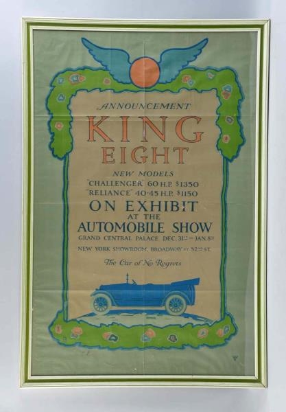 ANNOUNCEMENT KING EIGHT WITH CAR GRAPHICS.        