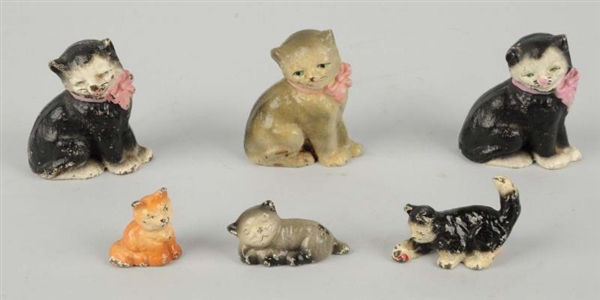 LOT OF 6: C.I. CAT PARTY FAVORS & PAPERWEIGHTS.   