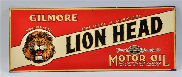 GILMORE LION HEAD MOTOR OIL WITH LOGO.            