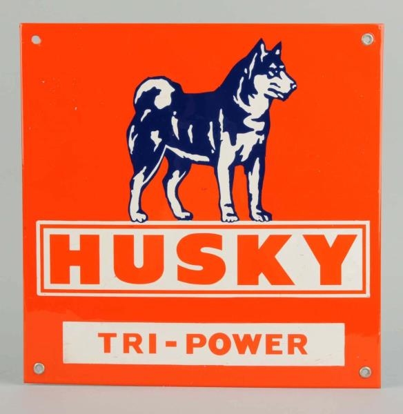 HUSKY TRI-POWER PORCELAIN PUMP PLATE.             