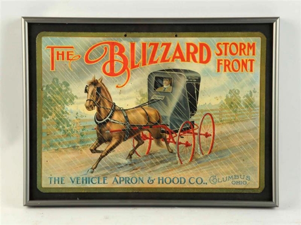THE BLIZZARD STORM FRONT EMBOSSED TIN SIGN.       