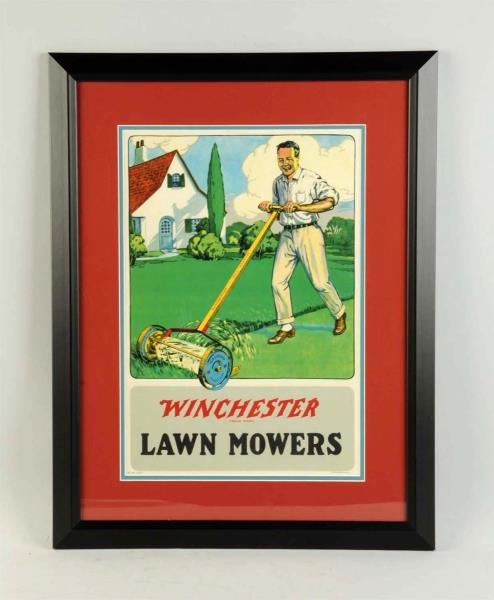 WINCHESTER LAWN MOWER PAPER SIGN.                 