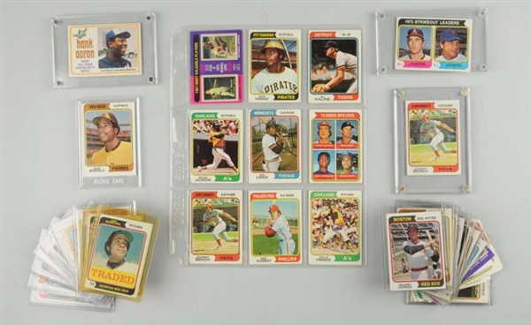 LOT OF APPROX. 50: 1974 TOPPS BASEBALL CARDS.     