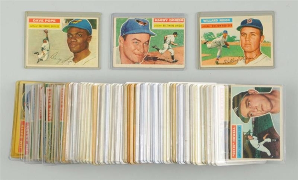 LOT OF APPROX. 70: 1956 TOPPS BASEBALL CARDS.     