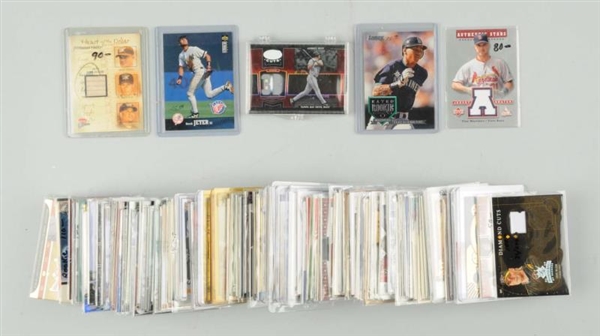 LOT OF APPROX. 100: CONT. JERSEY & BAT CARDS.     