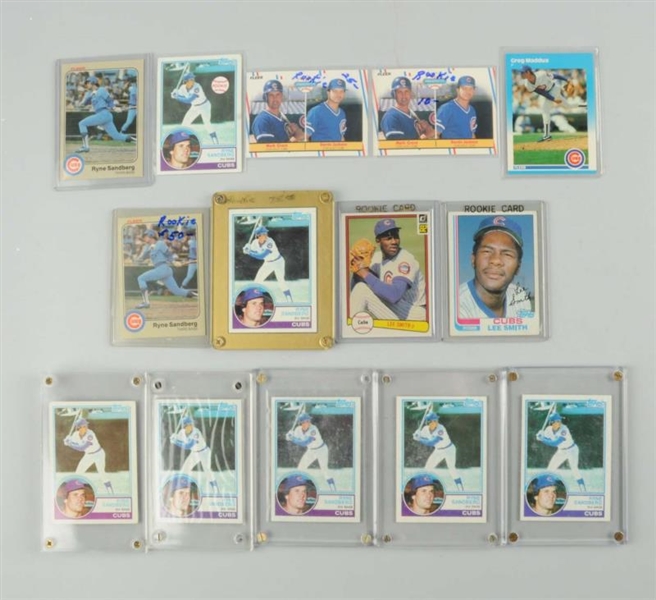 LOT OF 14: CHICAGO CUBS PLAYER BASEBALL CARDS.    