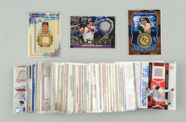 LOT OF APPROX. 60: CONT. JERSEY & BAT CARDS.      