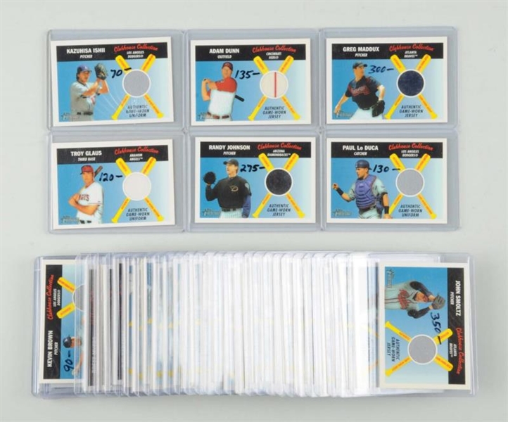 LOT OF 39: CLUBHOUSE COL. TOPPS JERSEY CARDS.     