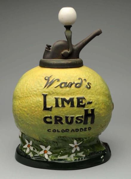 LIME-CRUSH EMBOSSED FIGURAL SYRUP DISPENSER.      