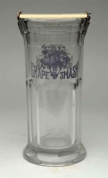 EARLY GRAPE SMASH FLUTED GLASS STRAW HOLDER.      