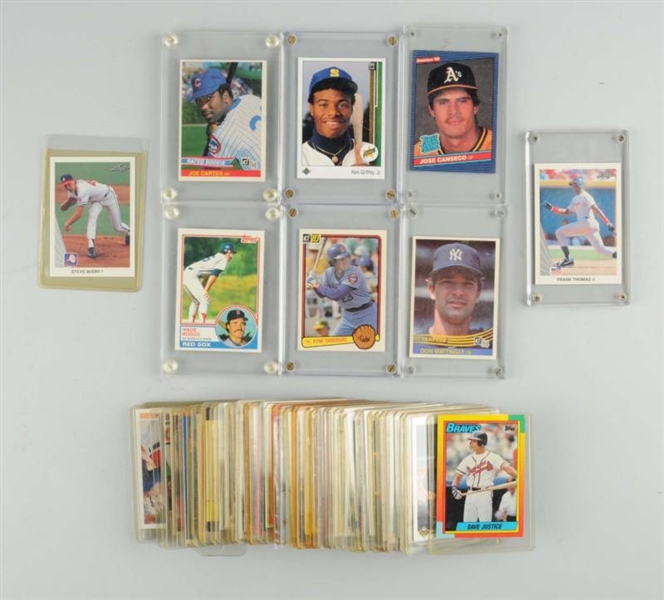 LOT OF APPROX. 50: 1980S & NEWER BASEBALL CARDS. 