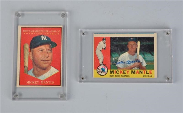 LOT OF 2:1960S TOPPS MICKEY MANTLE BASEBALL CARDS