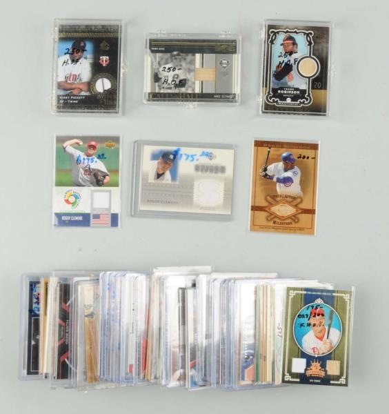 LOT OF APPROX. 50: CONT. JERSEY & BAT CARDS.      