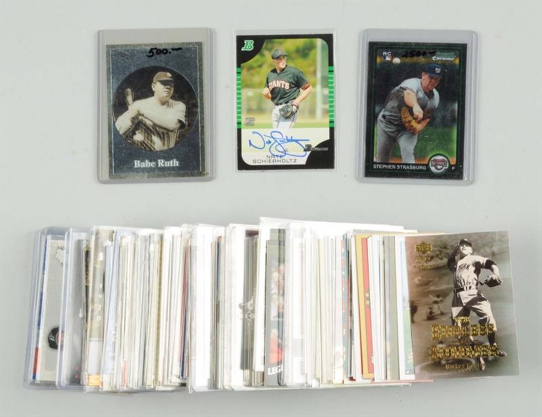 LOT OF APPROX. 100: CLASSIC STYLE BASEBALL CARDS. 