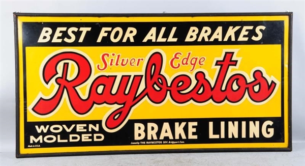 CIRCA 1940S  RAYBESTOS BRAKE TIN SIGN.            