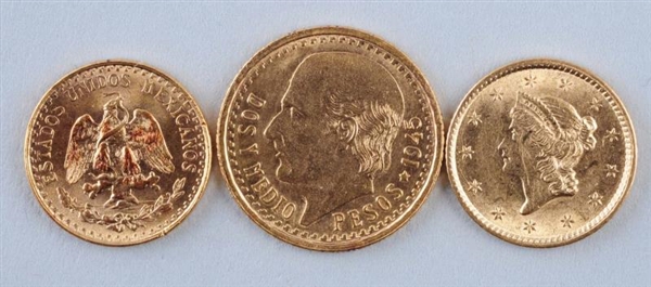 LOT OF 3: GOLD PIECES.                            