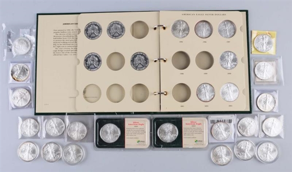 LOT OF 31: AMERICAN SILVER EAGLES UNCIRCULATED.   