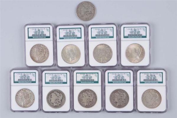 LOT OF 10: SILVER DOLLARS.                        