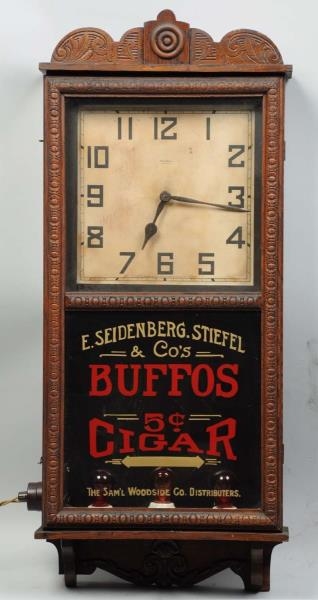 BUFFOS 5¢ CIGAR ADVERTISING CLOCK                 