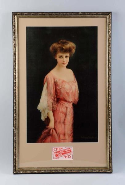 LARGE 1906 PAPER LITHO WITH GIRL.                 