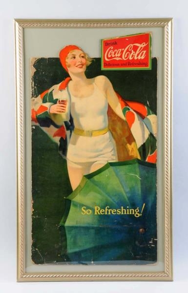 1920’S COCA-COLA CARDBOARD CUT-OUT SIGN.          