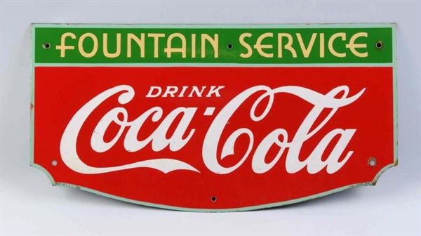 1930’S COCA-COLA PORCELAIN FOUNTAIN SERVICE SIGN. 