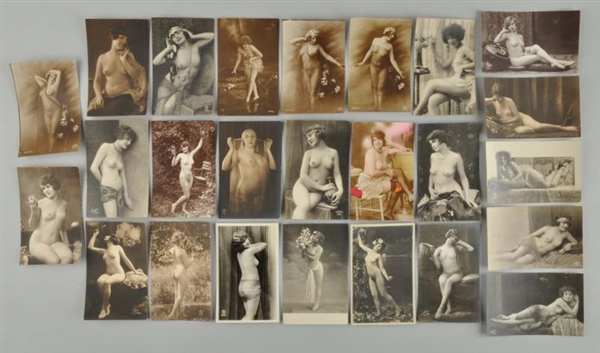 LOT OF 25: FRENCH NUDE REAL PHOTO POSTCARDS.      