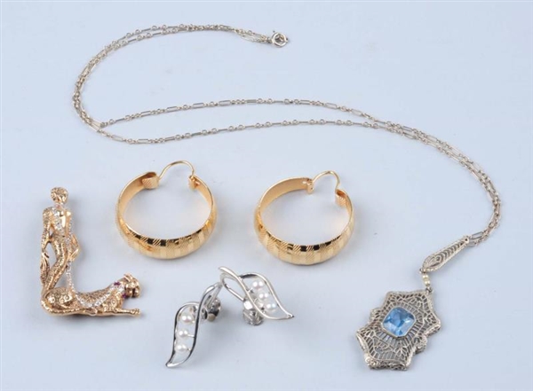 LOT OF 6: ASSORTED JEWELRY.                       