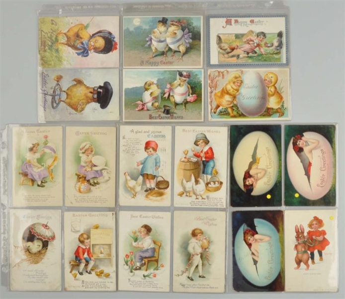 LOT OF 18: EASTER POSTCARDS.                      