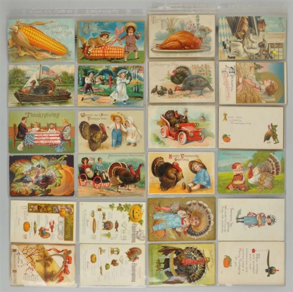LOT OF 24 THANKSGIVING POSTCARDS.                 