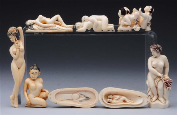 LOT OF 7: IVORY EROTICA PIECES.                   