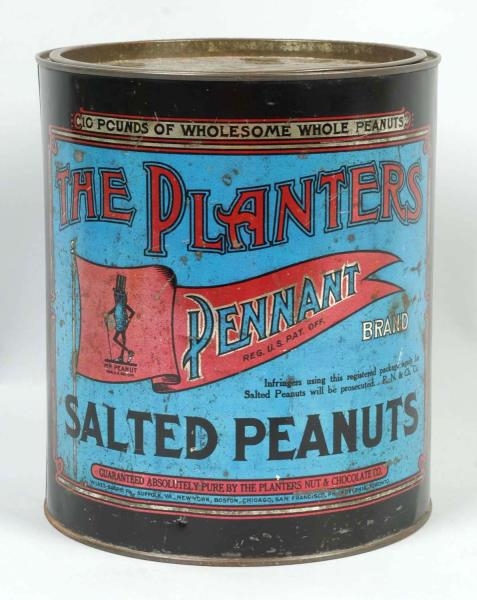 PLANTERS PEANUT 10 LB. CAN & MARKED LID.          