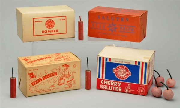 LOT OF 4: SALUTE BOXES FROM 1920S-1950S.          
