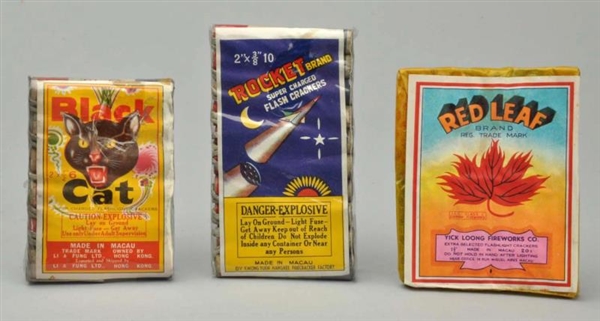 LOT OF 3: ASSORTED BRAND FIRECRACKERS.            