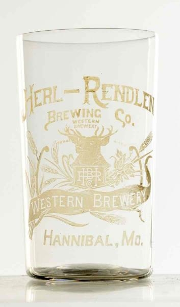HERL-RENDLEN BREWING CO. ACID ETCHED GLASS.       