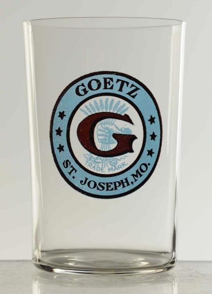 GOETZ BREWING CO. ACID ETCHED COLORED GLASS.      