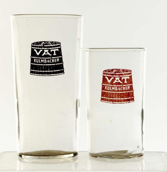LOT OF 2: VAT KULMBACHER PAINTED GLASSES.         