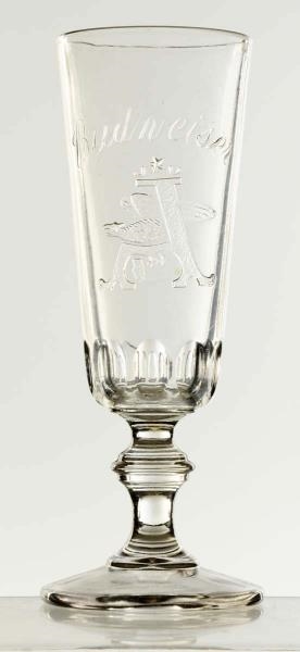 ANHEUSER-BUSCH BUDWEISER PEDESTAL BEER GLASS.     