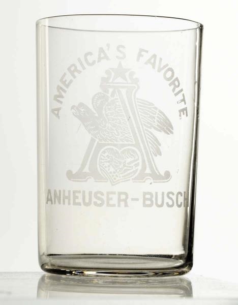 ANHEUSER-BUSCH ACID ETCHED BEER GLASS.            