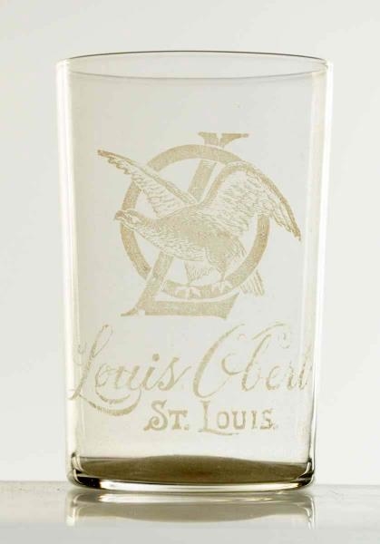 LOUIS OBERT BREWING CO. ACID ETCHED BEER GLASS.   
