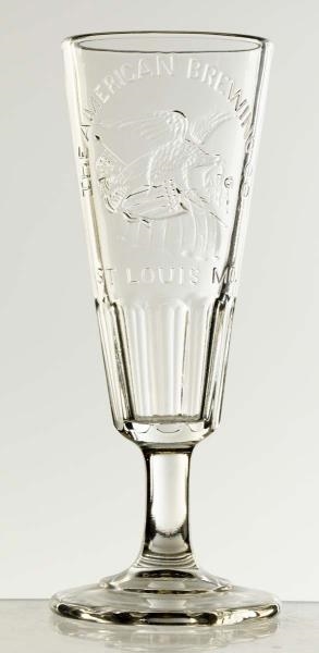 AMERICAN BREWING CO. PEDESTAL STYLE BEER GLASS.   